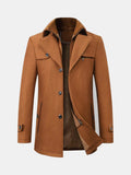Abrigo de paño camel con doble cuello