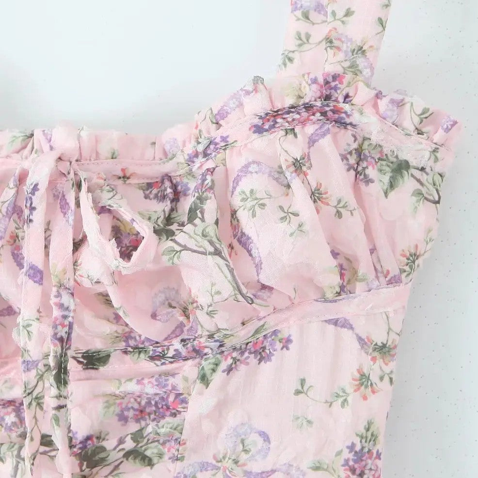 Detalle del fruncido del vestido Bellami