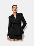 Blazer cruzado entallado negro