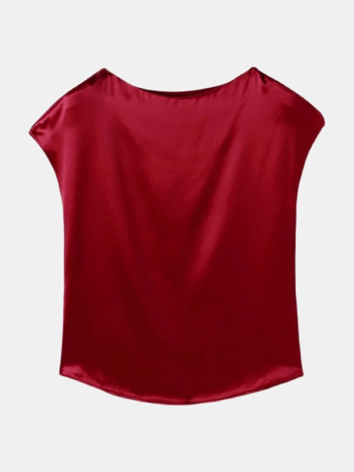 Blusa de satén burdeos