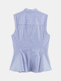 Blusa sin mangas de rayas azules