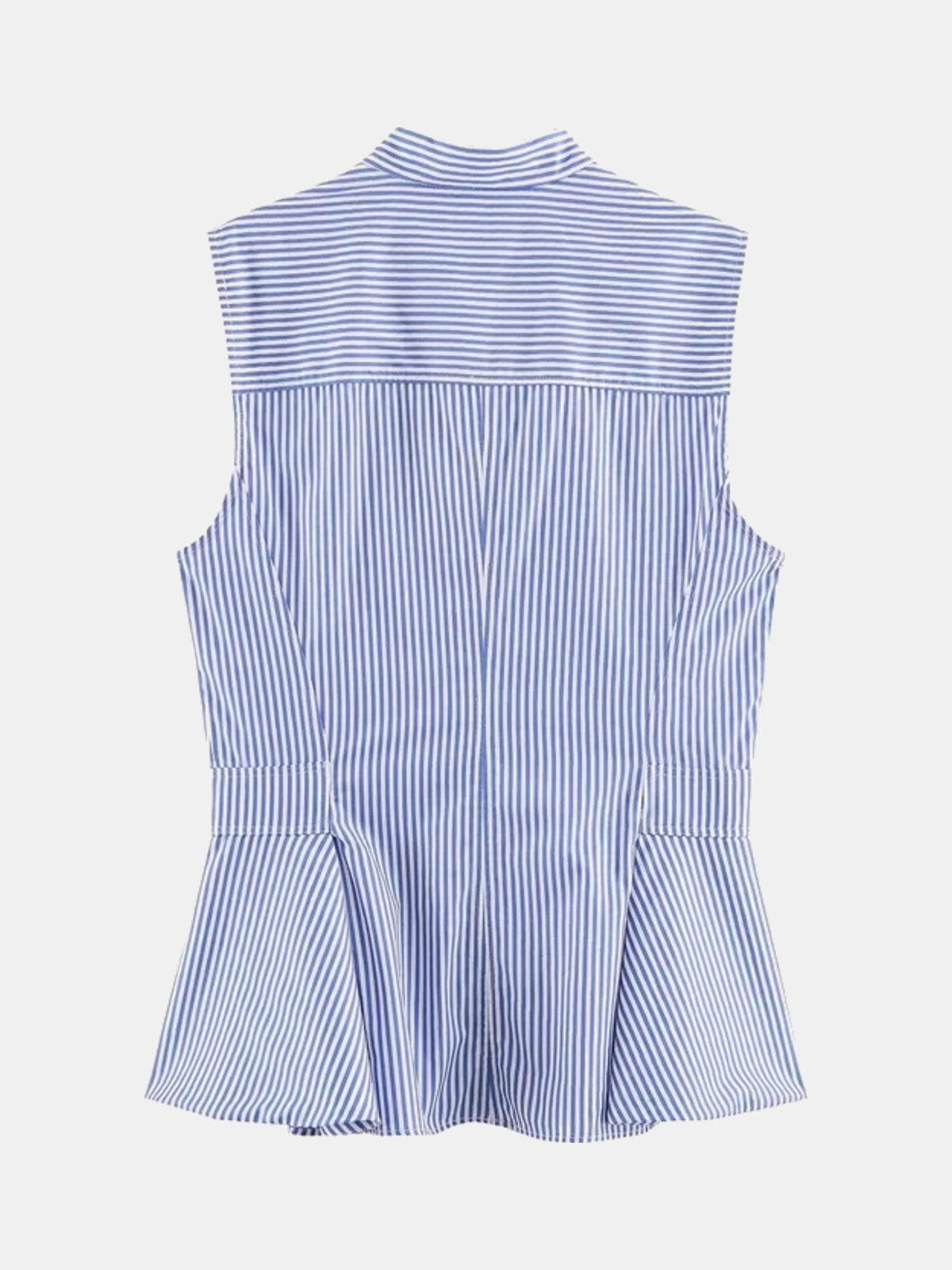Blusa sin mangas de rayas azules