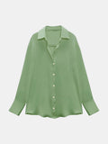 Camisa fluida verde salvia