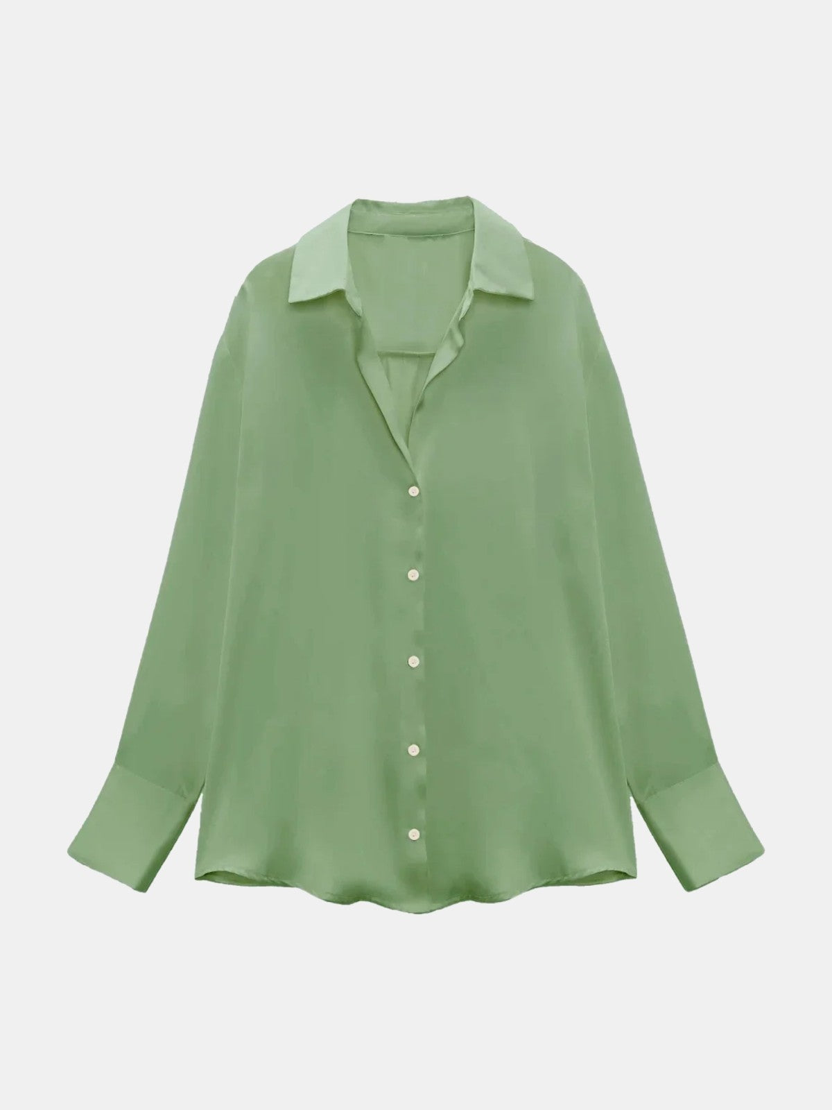 Camisa fluida verde salvia