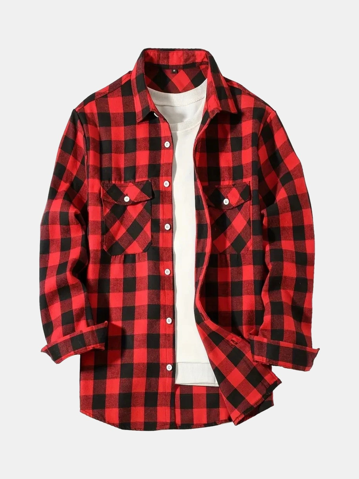Camisa de franela a cuadros roja