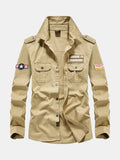 Camisa de estilo militar caqui