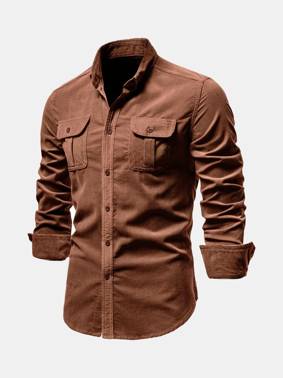 Camisa de pana fina marrón