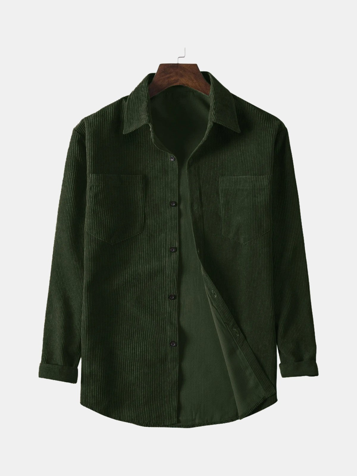 Camisa de pana verde