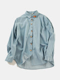Camisa vaquera azul claro de mujer