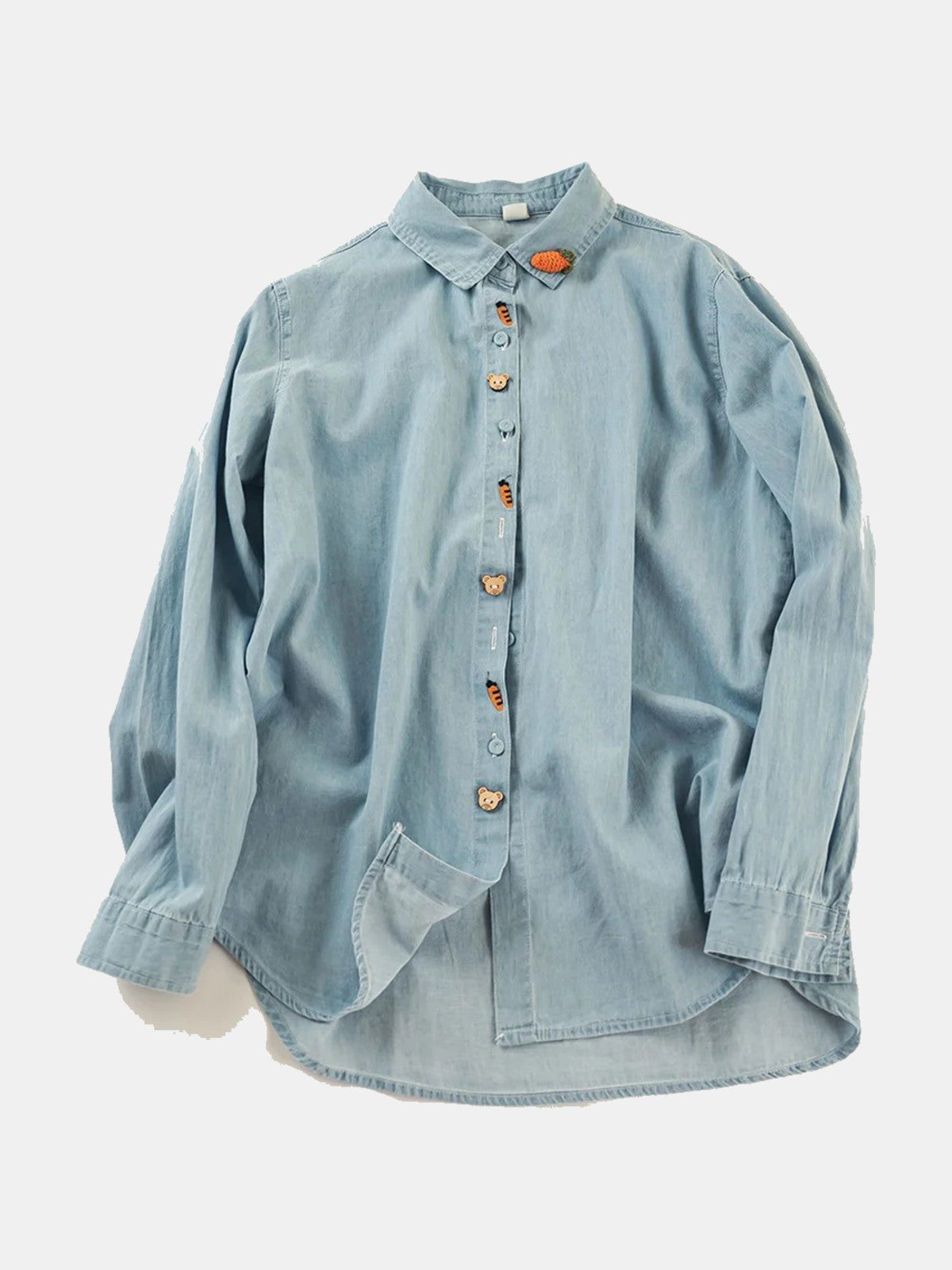 Camisa vaquera azul claro de mujer