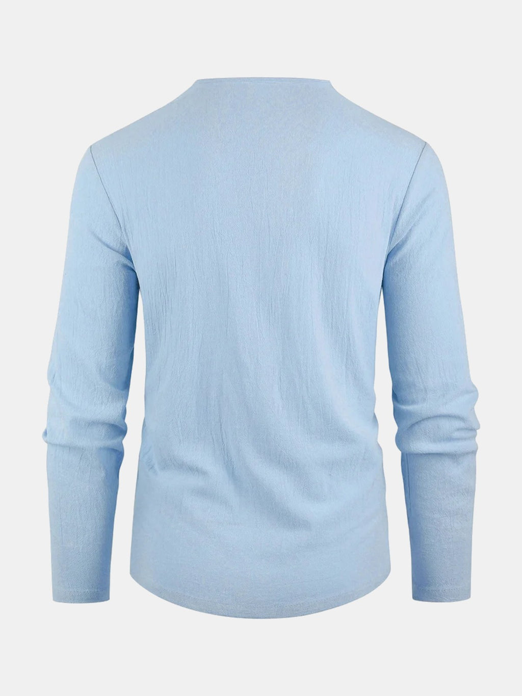 Camiseta de lino azul claro, espalda