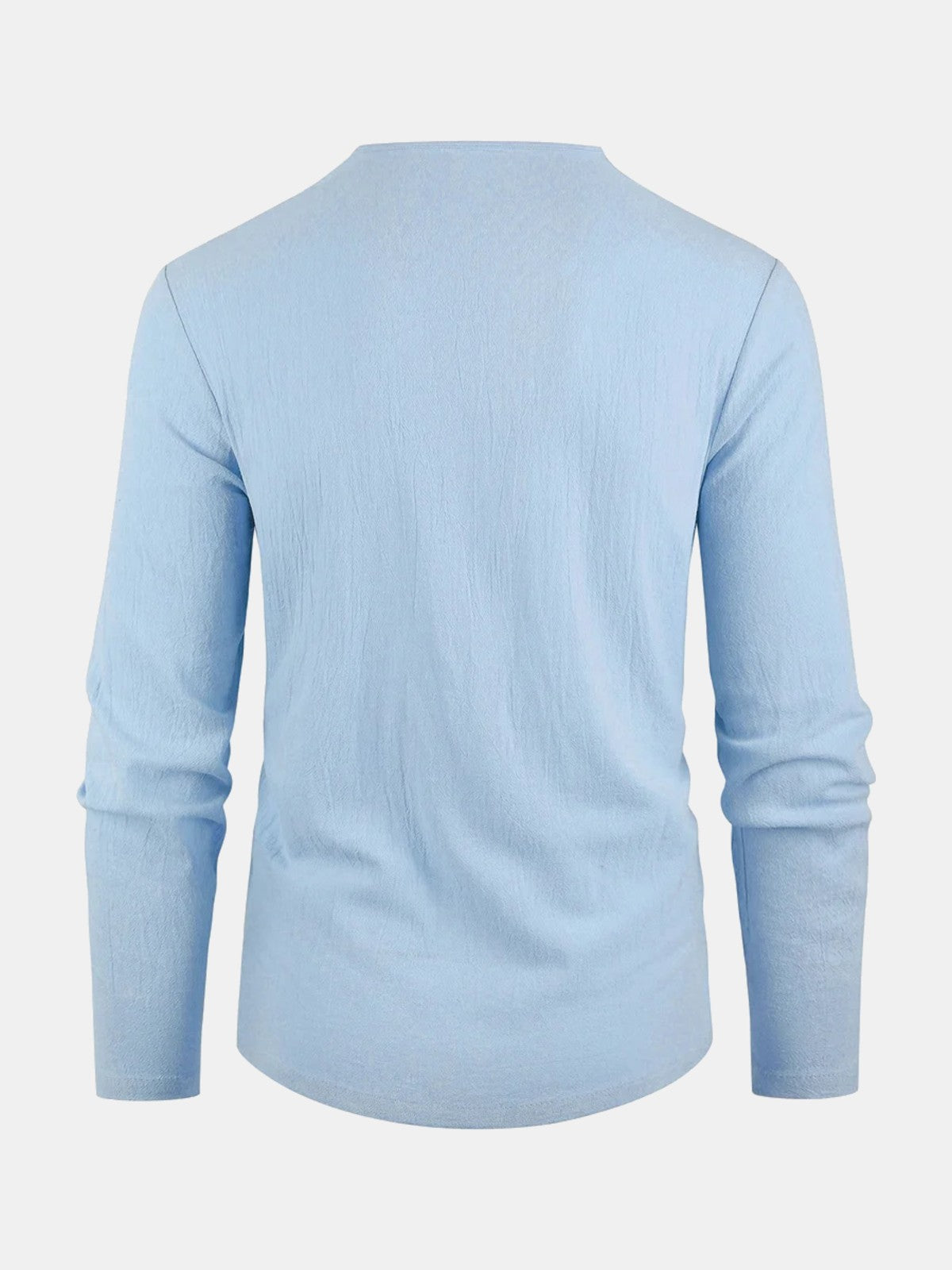 Camiseta de lino azul claro, espalda