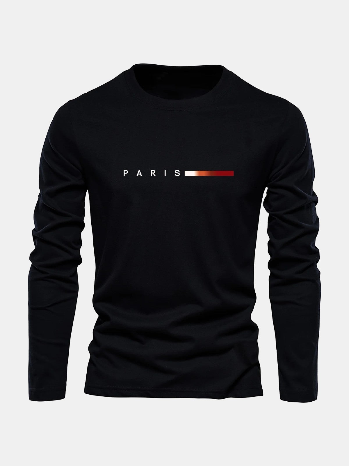 Camiseta de manga larga con franja tricolor negra