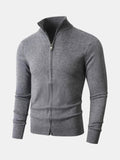 Chaqueta de punto con cremallera gris