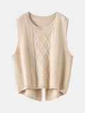 Chaleco de punto trenzado beige