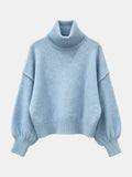 Jersey de cuello alto oversize azul claro