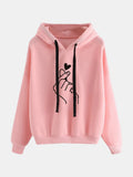 Sudadera con capucha estampada rosa
