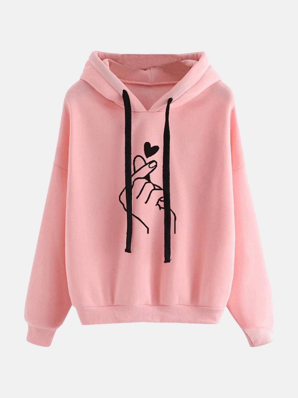 Sudadera con capucha estampada rosa