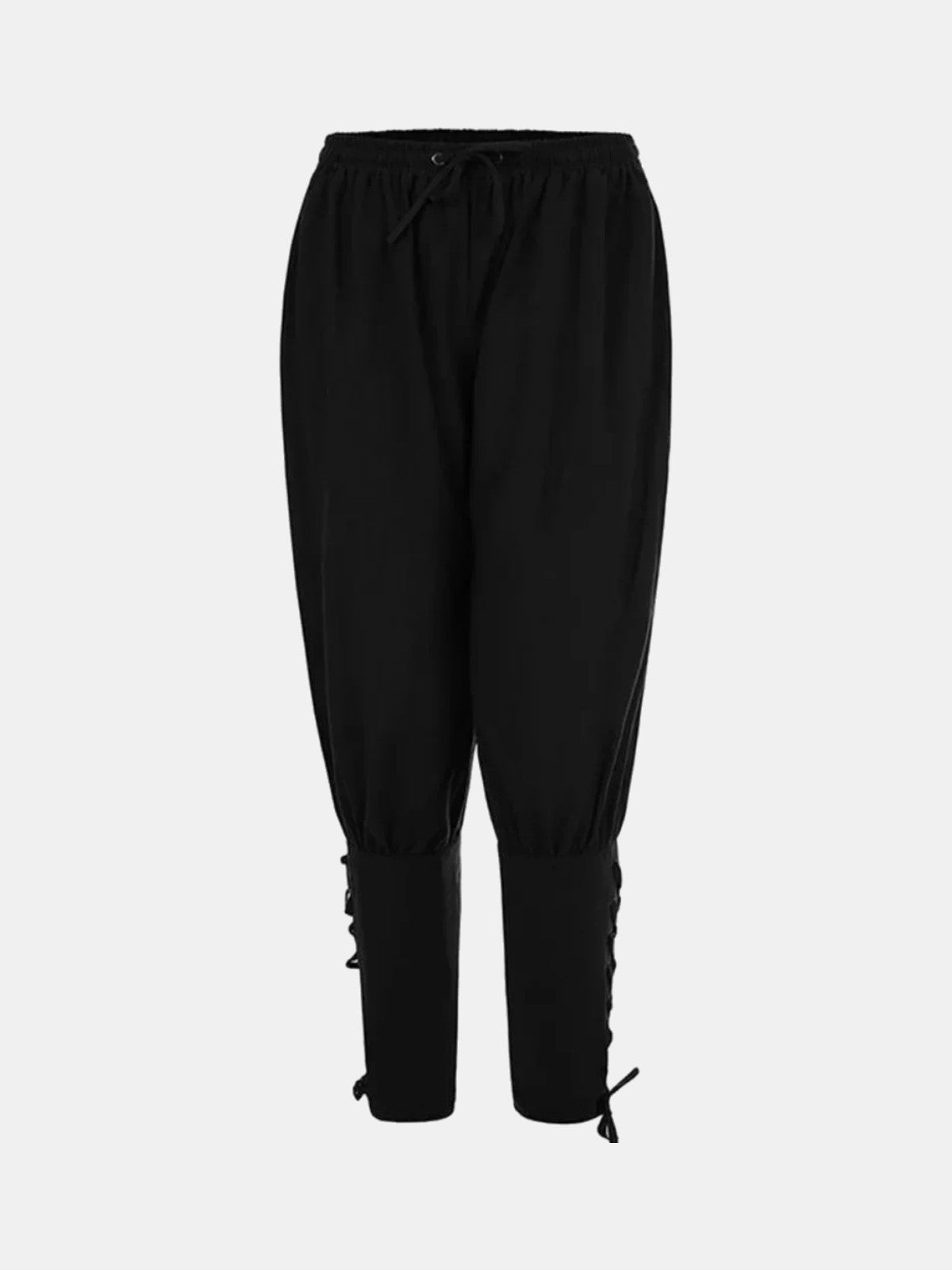 Pantalón con cordones en el bajo negro