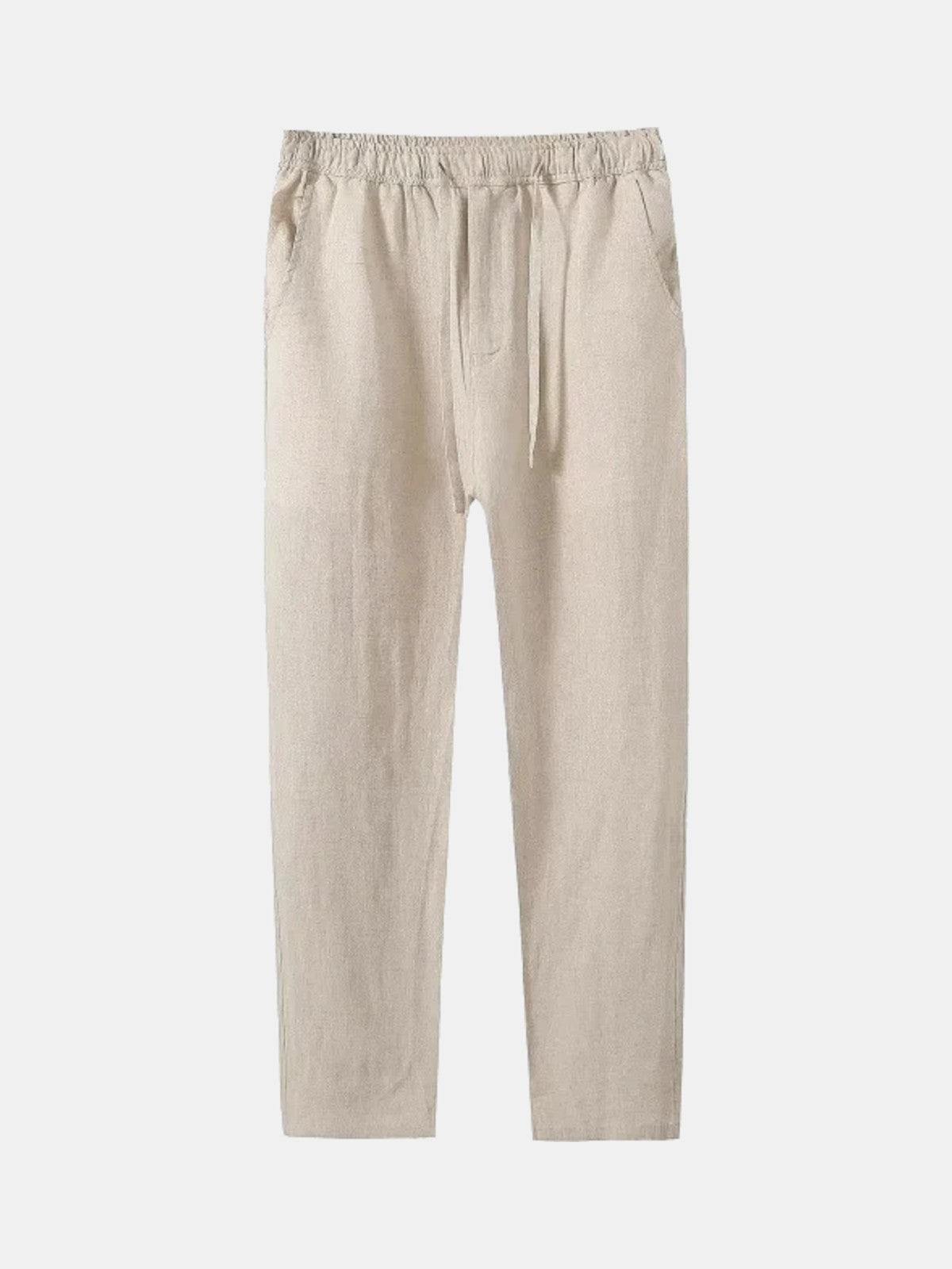 Pantalón de lino y algodón beige