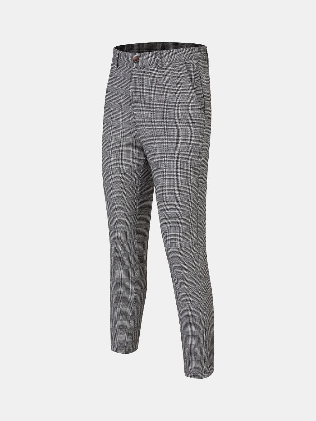 Pantalón slim de cuadros gris, otra vista
