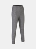 Pantalón slim de cuadros gris
