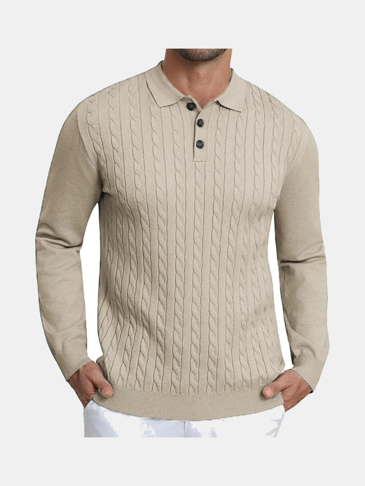Polo de punto beige
