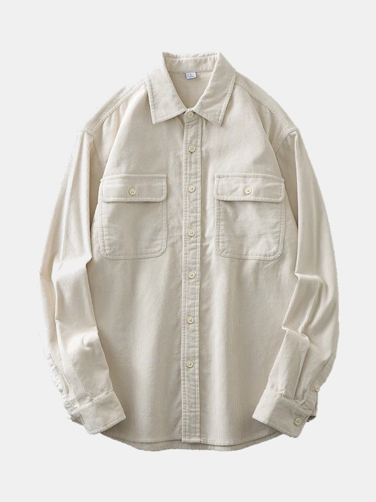 Sobrecamisa de pana gruesa color crema