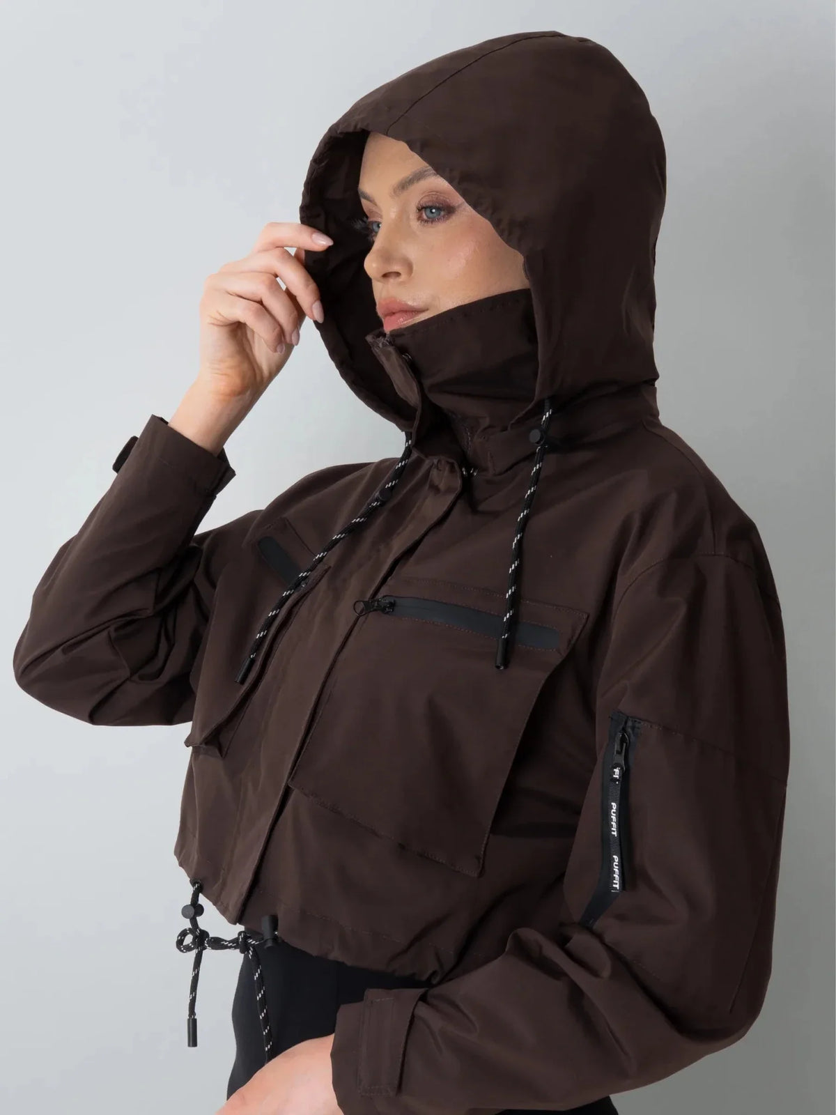 Chaqueta impermeable corta con capucha STM-TEX™