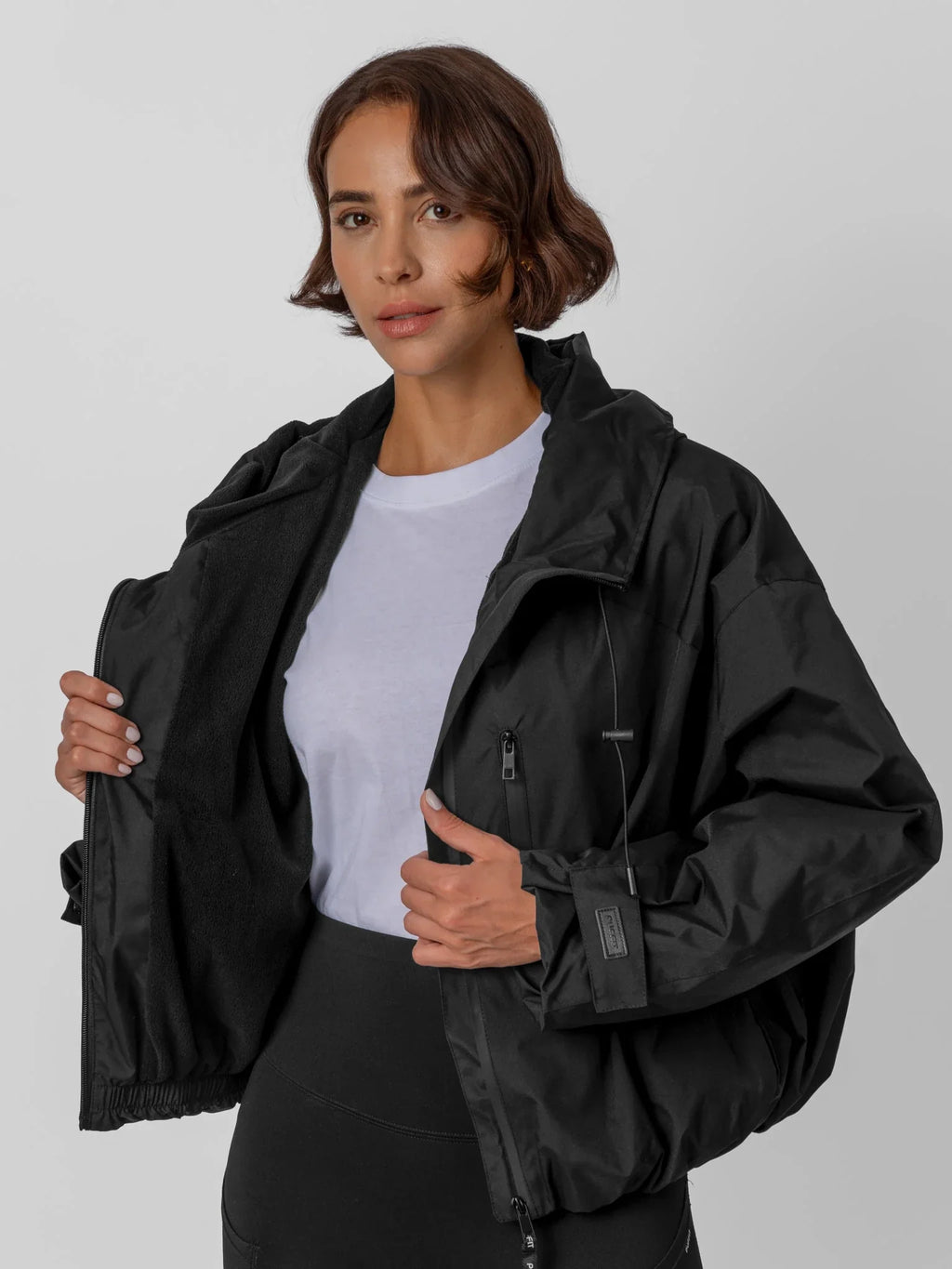Chubasquero STM-TEX™ corto extragrande, talla única y con forro polar