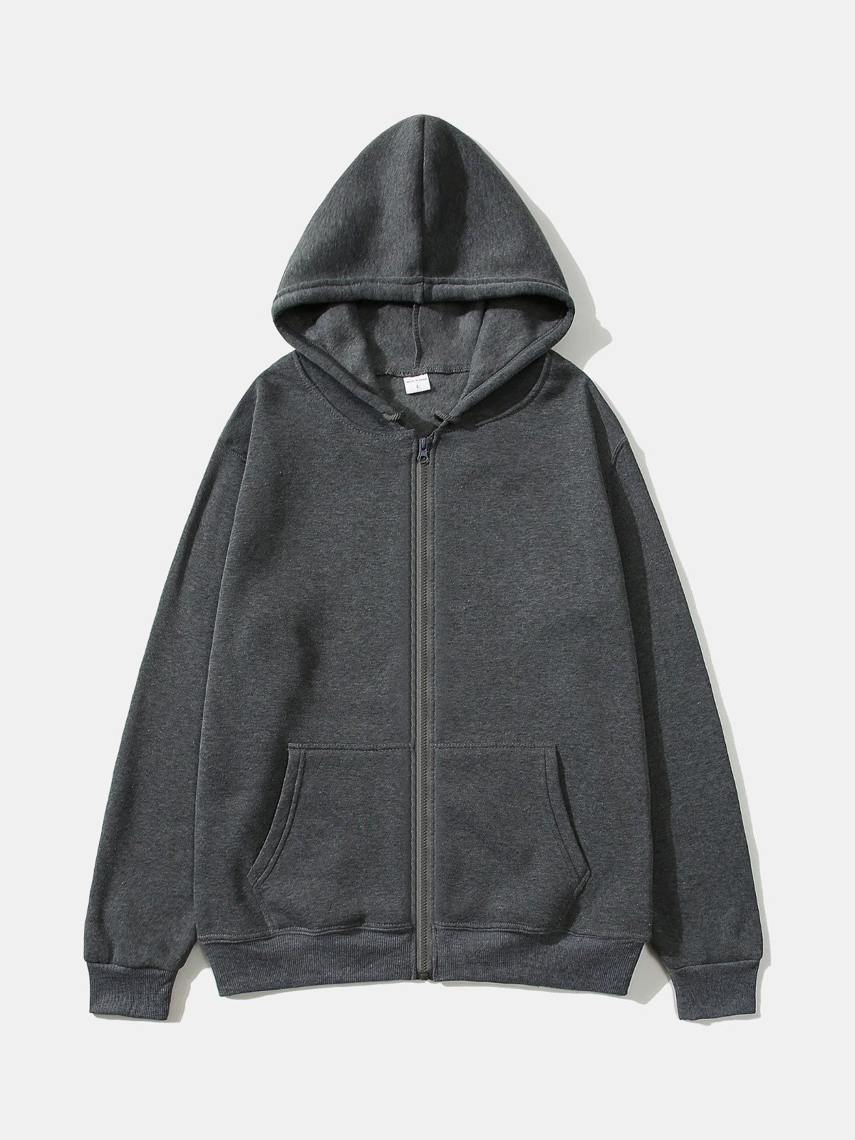 Sudadera con capucha y cremallera gris