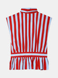 Top de rayas rojas con volante