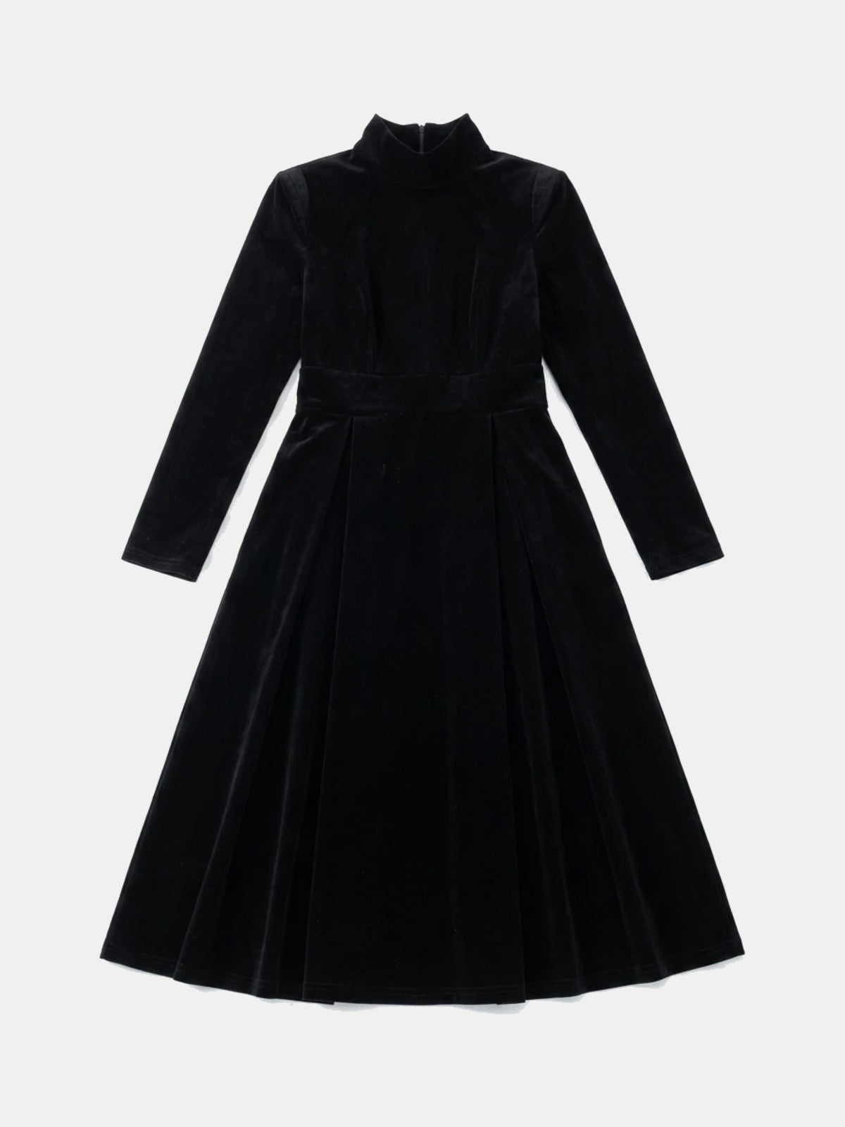 Vestido midi de terciopelo negro