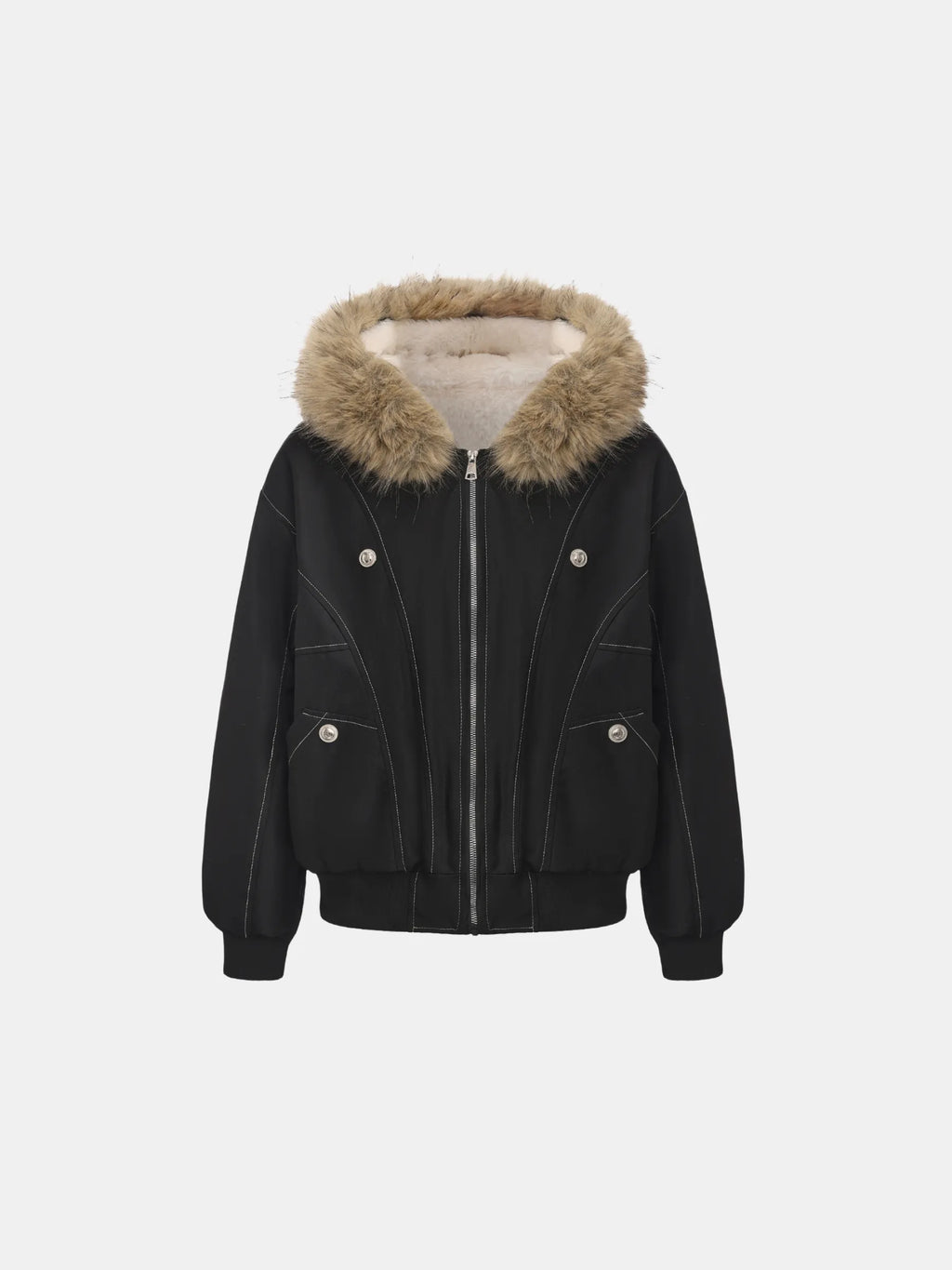 Chaqueta bomber WarmCore™ con forro y ribete de piel sintética
