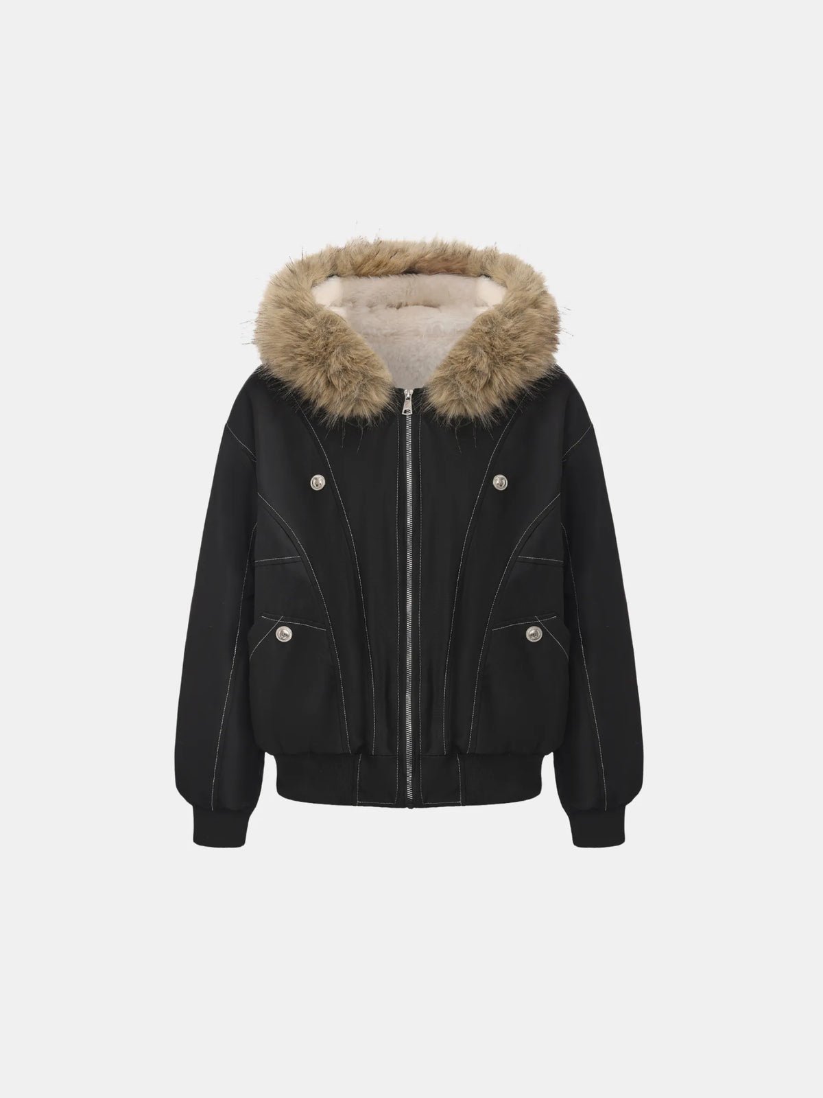 Chaqueta bomber WarmCore™ con forro y ribete de piel sintética