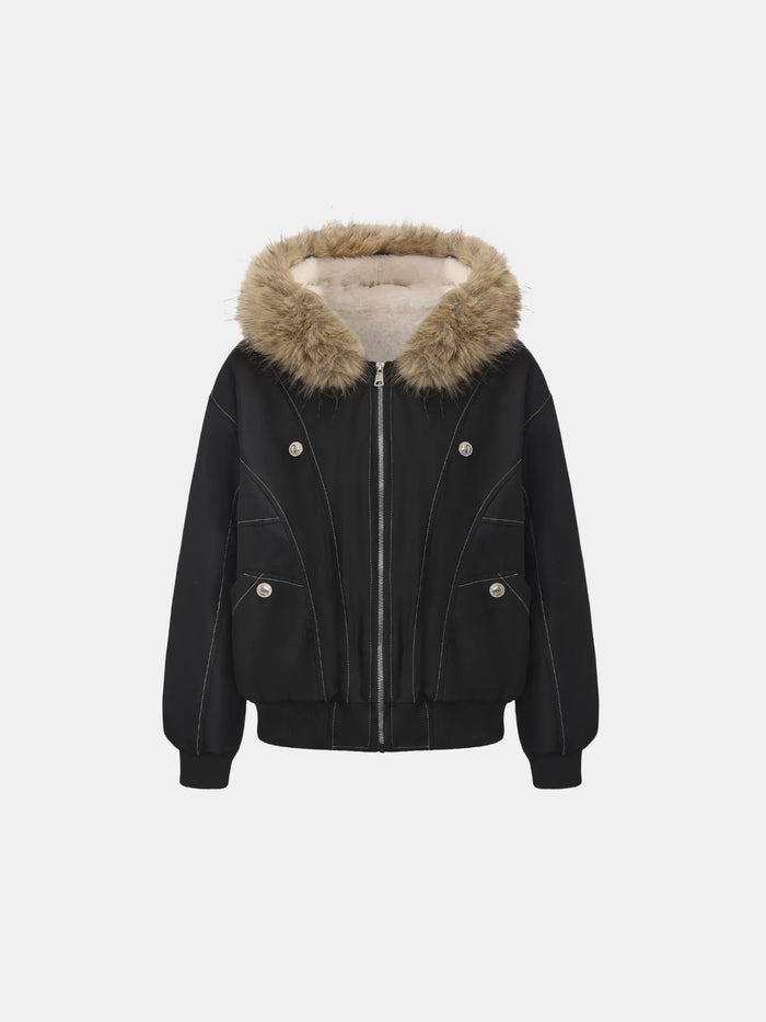 Chaqueta bomber WarmCore™ con forro y ribete de piel sintética